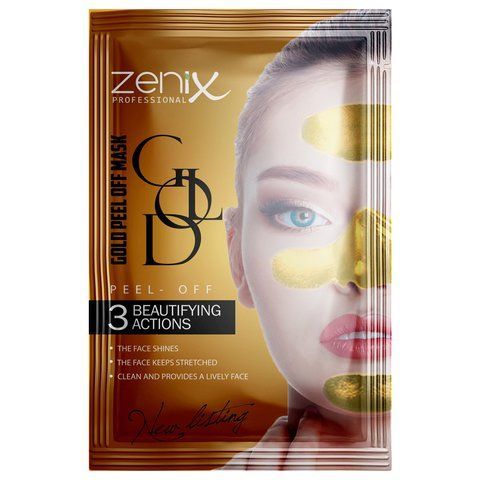 Золота оживляюча маска-плівка для обличчя з gекторитом Zenix, 15 g 411506 фото
