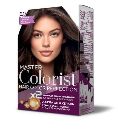 Фарба для волосся Master Colorist 5.0 Світло-коричневий, 2x50 ml+2x50 ml+10 ml 302330 фото