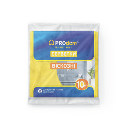 Серветки віскозні 10 шт ТМ Prodom 30*36  20205-1 фото