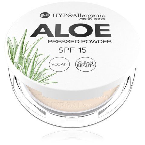Пудра пресована Aloe Pressed Powder SPF15 01 Hypo Allergenic Bell HBF1091 фото