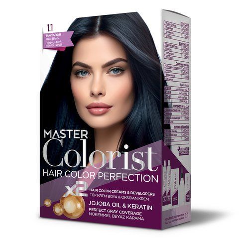 Фарба для волосся Master Colorist 1.1 Синьо-чорний, 2x50 ml+2x50 ml+10 ml 302325 фото