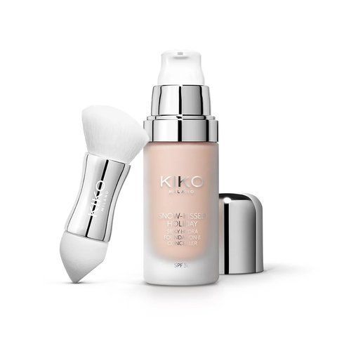 Рідкий зволожувальний тональний крем і консилер із SPF 30 Kiko Milano Snow-Kissed Holiday Silky Hydra Foundation & Concealer 28 мл 9765-01 Alabaster фото