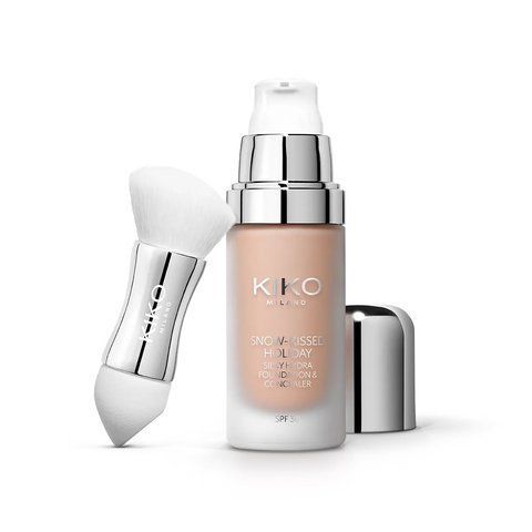 Рідкий зволожувальний тональний крем і консилер із SPF 30 Kiko Milano Snow-Kissed Holiday Silky Hydra Foundation & Concealer 28 мл 9765-05 Cookie Dough фото