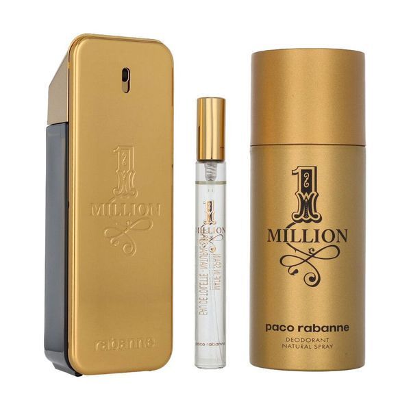 Парфумований набір чоловічий Paco Rabanne 1 Million Set туалетна вода 100 мл + дезодорант 150 мл + туалетна вода 10 мл 12442 фото