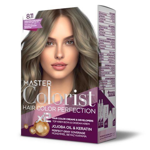 Фарба для волосся Master Colorist 8.11 Інтенсивний попелястий світло-русий, 2x50 ml+2x50 ml+1 302341 фото
