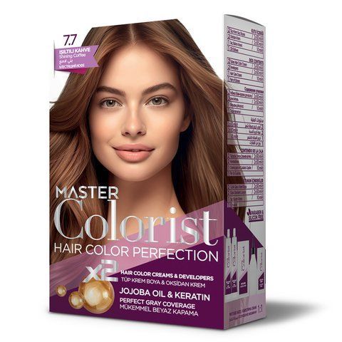 Фарба для волосся Master Colorist 7.7 Світла кава, 2x50 ml+2x50 ml+10 ml 302338 фото
