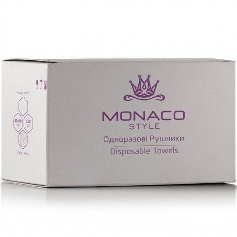 Рушники одноразові Monaco Style 40х70см (100шт, складені) сітка 010238 фото