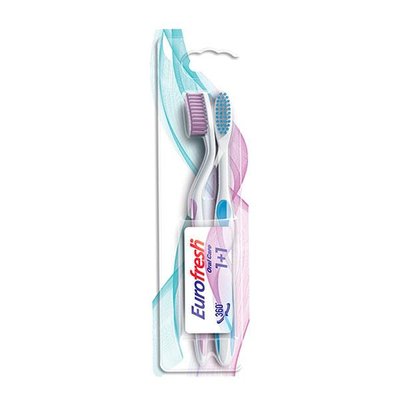 Набір зубних щіток Eurofresh рожева та блакитна 9700788 фото